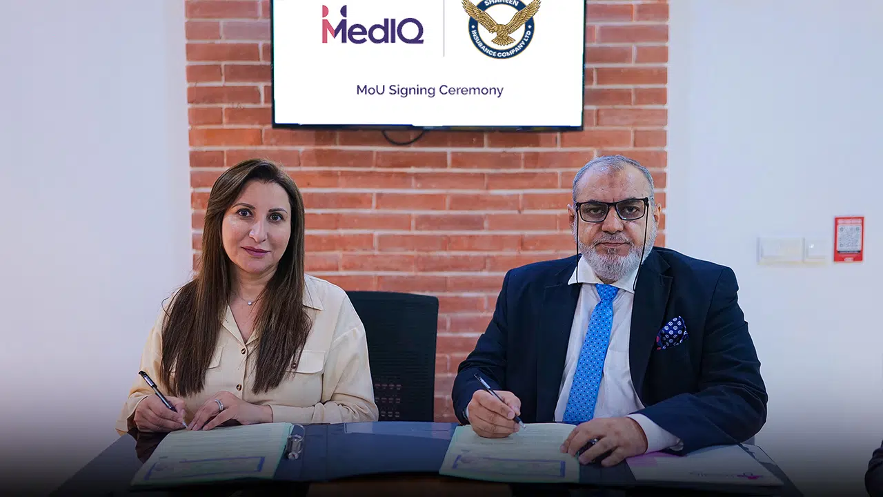 TPA agreement signing between MedIQ Smart Healthcare and Shaheen Insurance officials
Cashless IPD and OPD access for Shaheen Insurance clients via MedIQ Smart Healthcare network